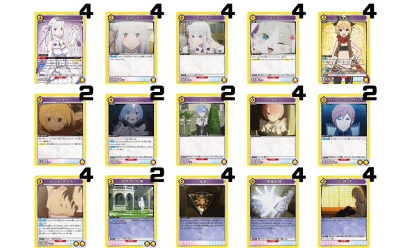 画像1: Re:ゼロから始める異世界生活：【黄】エミリアデッキ(ST構築&STAP付) (1)