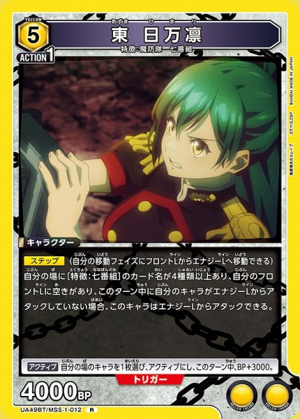 画像1: 東 日万凛/R【黄】【キャラクター】《UA49BT/MSS-1-012》 (1)