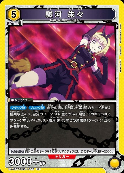画像1: 駿河 朱々/R【黄】【キャラクター】《UA49BT/MSS-1-032》 (1)
